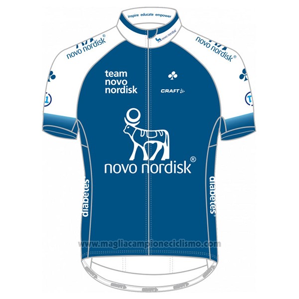 2017 Abbigliamento Ciclismo Novo Nordisk Blu Manica Corta e Salopette
